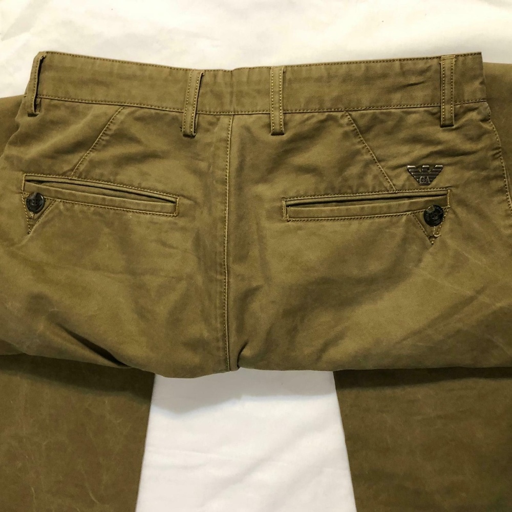 Giorgio Armani Chino Pant Stretch Brown Size 30 - Picture 7 of 8